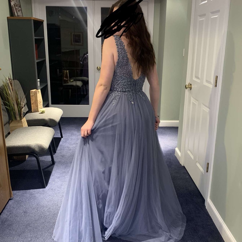 Elegant Blue Evening Gown! Only Worn To Try On Never Ended Up Wearing To Prom.